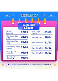 Vé vào cổng điện tử tiNiWorld PREMIUM CUỐI TUẦN/LỄ áp dụng tại các trung tâm tiNiWorld có giá vé vào cổng 180.000 VNĐ