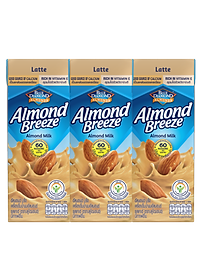 Blue Diamond - Thùng Sữa Hạt Hạnh Nhân ALMOND BREEZE vị Latte 180ml x 24 Hộp