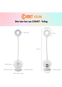 Đèn Bàn - Đèn Sạc 2 Trong 1 LED COMET CT176