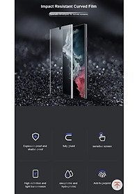 Miếng dán màn hình cho Samsung Galaxy S23 Ultra/ S23 Plus Nillkin Impact Resistant Curved Film (Bộ 2 Miếng) - Hàng Chính Hãng