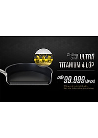 Chảo Inox 3 lớp Ultra Titanium Sunhouse STIM - Dùng cho mọi loại bếp - Hàng chính hãng