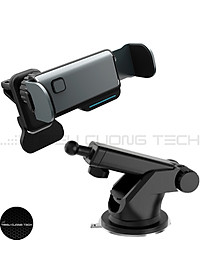 Giá Đỡ Điện Thoại Xe Hơi Ô Tô Hợp Kim Nhôm - Nút Ấn Thông Minh - Tư Do Xoay Chuyển 360 Độ - Kẹp Cánh Thông Gió Điều Hòa Hoặc Dùng Đế Hit Kèm Theo - Mini Nhỏ Gọn Tiện Lợi - Triều Cường Tech - Hàng Chính Hãng 