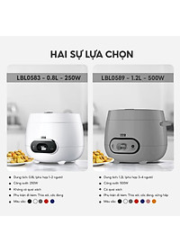 Nồi cơm điện Lebenlang LBL0589 dung tích 1200ml, công suất 500W, thiết kế đơn giản hiện đại - hàng chính hãng