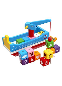 Đồ chơi gỗ: Thuyền tri thức - Phát triển trí tuệ và trí tưởng tượng - Winwintoys 60572