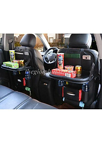 Túi da đựng đồ đa năng treo sau ghế Ô tô, Xe hơi – Tích hợp bàn ăn tiện lợi