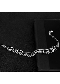 Vòng đeo tay lắc tay 2 lớp titan không đen không gỉ