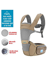 Địu ngồi trẻ em cao cấp siêu mềm 4 tư thế công nghệ Air Mesh thoáng khí - Comfybaby CF818 - tặng yếm tam giác