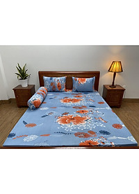 Bộ ga giường,drap trải giường,ga bo chun  thun lạnh Hàn Quốc 4 món (1 ga +2 áo gối nằm+1 áo ôm) size nệm 5-20cm