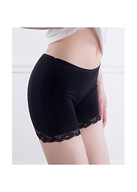 Sét 2 quần mặc trong váy chân ren chất liệu cotton co giãn( đen +da)