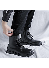 [Da Xịn Không Nhăn] Giày Martin Boot Nam Cổ Cao Collection của Anh (đế cao 7cm.)