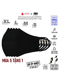 Khẩu trang vải Azumikichi màu đen, khẩu trang thời trang cao cấp sang trọng