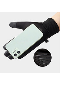 Găng tay nam mùa đông cảm ứng lót nỉ lông cực ấm lòng bàn tay chống trượt cao cấp GTN89