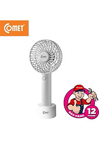Hàng chính hãng - Quạt Sạc Cầm Tay Cao Cấp Comet CRF1004 4W có đế rời, 6 cánh quạt