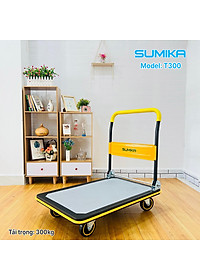 Xe đẩy hàng 4 bánh SUMIKA T300 - Khung thép, tay cầm gấp mở tiện lợi, tải trọng 300kg