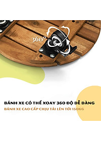 Đế Kê Chậu Cây Có Bánh Xe ANKAN, R30cm Làm Giá Đỡ Kệ Hoa Cây Cảnh, Màu Vàng Nắng, Chịu Tải 150Kg