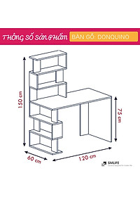 Bàn vi tính liền giá sách thiết kế nhỏ gọn SMLIFE Donquino