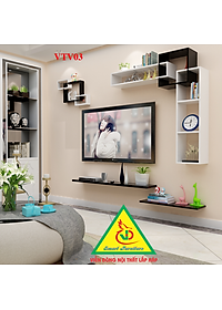 Bộ Kệ Ti Vi Treo Tường Trang Trí - Nội Thất Lắp Ráp