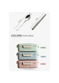 Hộp Cơm Văn Phòng Giữ Nhiệt Tiện Ích Hiện Đại 3 Ngăn Kèm Bộ Đũa Thìa INOX – Chất Liệu Lúa Mạch An Toàn Cho Sức Khỏe – Hàng Chính Hãng MINIIN