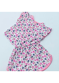 Bộ quần áo ngắn bé gái Họa tiết Quả việt quất hồng - AICDBGK9S9QQ - AIN Closet