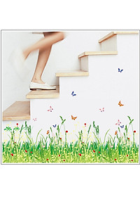 Decal dán chân tường Hoa liti AmyShop DCT002 - 2 bộ ( 35 x 200 cm)