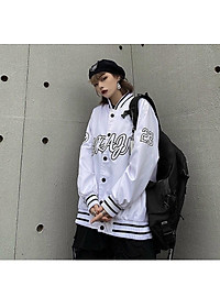 Áo khoác dù nam nữ unisex kiểu bomber form rộng, 2 lớp dày dặn