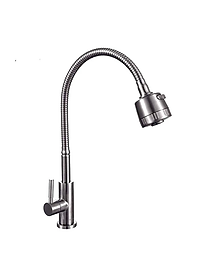 Vòi rửa chén KG15 dùng cho nước lạnh cần bẻ xoay 360độ cao cấp, phù hợp cho mọi chậu rửa, siêu tiết kiệm nước chất liệu inox304- Hàng chính hãng