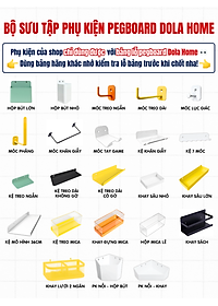 Phụ kiện hộp bút + khay đựng + kệ L ngắn + kệ L Dài + móc treo Dola Home - Phụ kiện bảng lỗ Pegboard kim loại