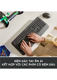 Bàn Phím Không Dây Logitech Signature K650 - Nhỏ gọn, gác tay tích hợp, tương thích Mac , Bluetooth & USB Bolt - Hàng chính hãng