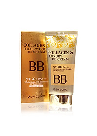 Kem nền trang điểm 3 trong 1 3W Clinic Collagen & Luxury Gold BB Cream SPF50+ PA+++ 50ml