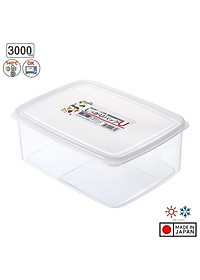 Combo 03 Hộp nhựa Nakaya 3L bảo quản thức ăn trong tủ lạnh, có nắp mềm - Hàng nội địa Nhật Bản