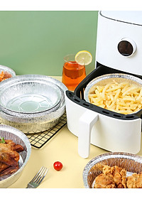 Khay giấy bạc lót nồi chiên không dầu (set 10 cái) tái sử dụng