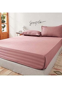 Bộ Ga Gối Cotton Kẻ 3F Lidaco Chuyên Dụng Cho Homestay, Khách Sạn - Hồng Phấn