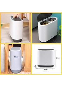 Thùng Rác Thông Minh Nhấn Nắp 10Lít 3 Ngăn Chống Đổ Kín Mùi Cao Cấp - Phóng Cách Hiện Đại - Chất Liệu ABS Cao Cấp Chính Hãng MINIIN
