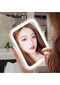 Gương Soi Trang Điểm Để Bàn Có 3 Chế Độ Đèn Led Thông Minh Tích Điện Siêu Hot - Thiết Kế Hiện Đại - Hàng Chính Hãng