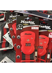 Dây Đai Vali Master Lock 4702 EURD RED Đầu khóa số có chứng nhận TSA - MSOFT