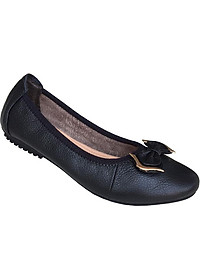 IÀY BÚP BÊ TRƯỜNG HẢI  DA BÒ  MỀM MÀU ĐEN  NƠ XINH SANG TRỌNG MŨI GIÀY TRÒN, ĐẾ MỀM DẺO BÊN CHẮC VÀ THỜI TRANGBB012