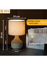 Đèn Ngủ Để Bàn Gốm Sứ Cao Cấp HUTA S14 Vân Màu Gỗ Độc Đáo Sang Trọng, Decor Trang Trí Phòng Ngủ, Khách Sạn, Đọc Sách Đầu Giường, Điều Chỉnh Độ Sáng, Ánh Sáng Vàng