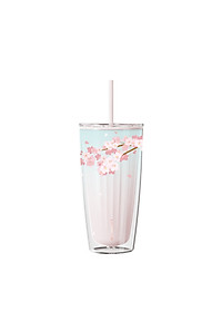Ly nhựa 2 lớp Cherry Blossom Double wall Cold Cup LocknLock HAP522 - Kèm ống hút - Dung tích 750ml
