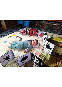 Tranh kích thích thị giác cho trẻ sơ sinh từ 0-2 tuổi Đồ chơi cho trẻ sơ sinh giúp bé phát triển giác quan và não bộ - Đồ chơi trẻ em HT SYS
