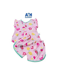 Bộ quần áo ngắn bé gái Họa tiết Hồng hạc cotton boi - AICDBGZUYXAR - AIN Closet