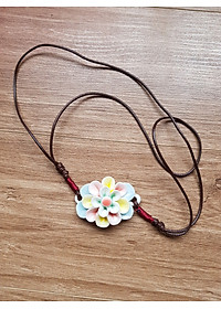 Vòng cổ gốm Vintage hoa 3D thời trang VGOM39