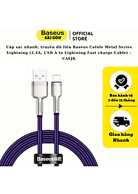 Cáp sạc nhanh Baseus Cafule Metal Series USB-IP CALJK  2.4A - hàng chính hãng