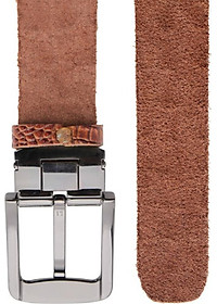 Thắt Lưng Nam Vân Cá Sấu 1 Lớp Huy Hoàng HT4124 (120 x 4 cm) - Nâu