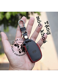 bao da chìa khoá Hyundai Creta 2022, Hyundai Stargazer 2022 2023 4 nút handmade da thật 008b