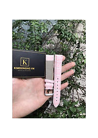 Dây đồng hồ da vân cá sấu màu hồng đủ size