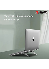 Giá đỡ Laptop, cho ipad, cho macbook tản nhiệt Rhino KL102, kệ đỡ máy tính nhôm cao cấp, gấp gọn, tặng kèm túi đựng - Hàng chính hãng
