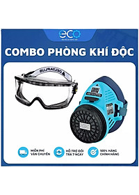 [COMBO] Mặt nạ Koken G7 Nhật Bản phòng khí độc, phun thuốc & Kính chống văng bắn, chống đọng hơi sương Delta Plus Pháp