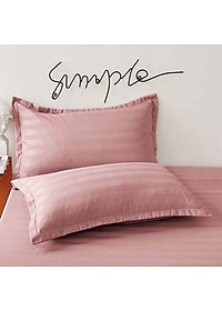 Bộ Ga Gối Cotton Kẻ 3F Lidaco Chuyên Dụng Cho Homestay, Khách Sạn - Hồng Phấn