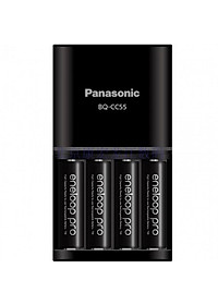 Bộ sạc nhanh thông minh Panasonic CC55 Smart & Quick Charger + 4 pin AA Eneloop 2550mAh