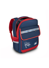 Balo học sinh TN.Bags xanh đen phối đỏ – Balo tiểu học có nắp siêu nhẹ nhiều ngăn cao cấp cho bé năng động TNB3016